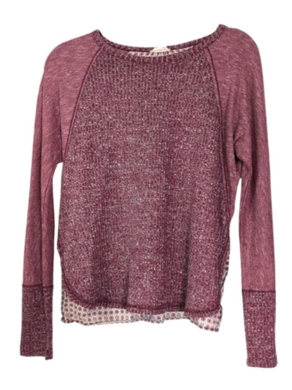 Anthropologie Hem & Thread Lightweight Marled Long-Sleeve Sweater - Dusty Rose